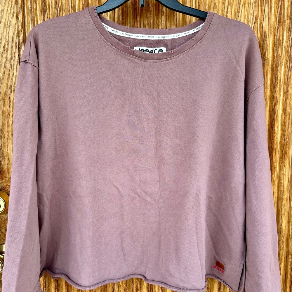 Peace Love World Mauve Long Sleeve Top